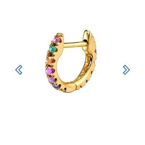 The Last Line Rainbow 14k Gold Huggie